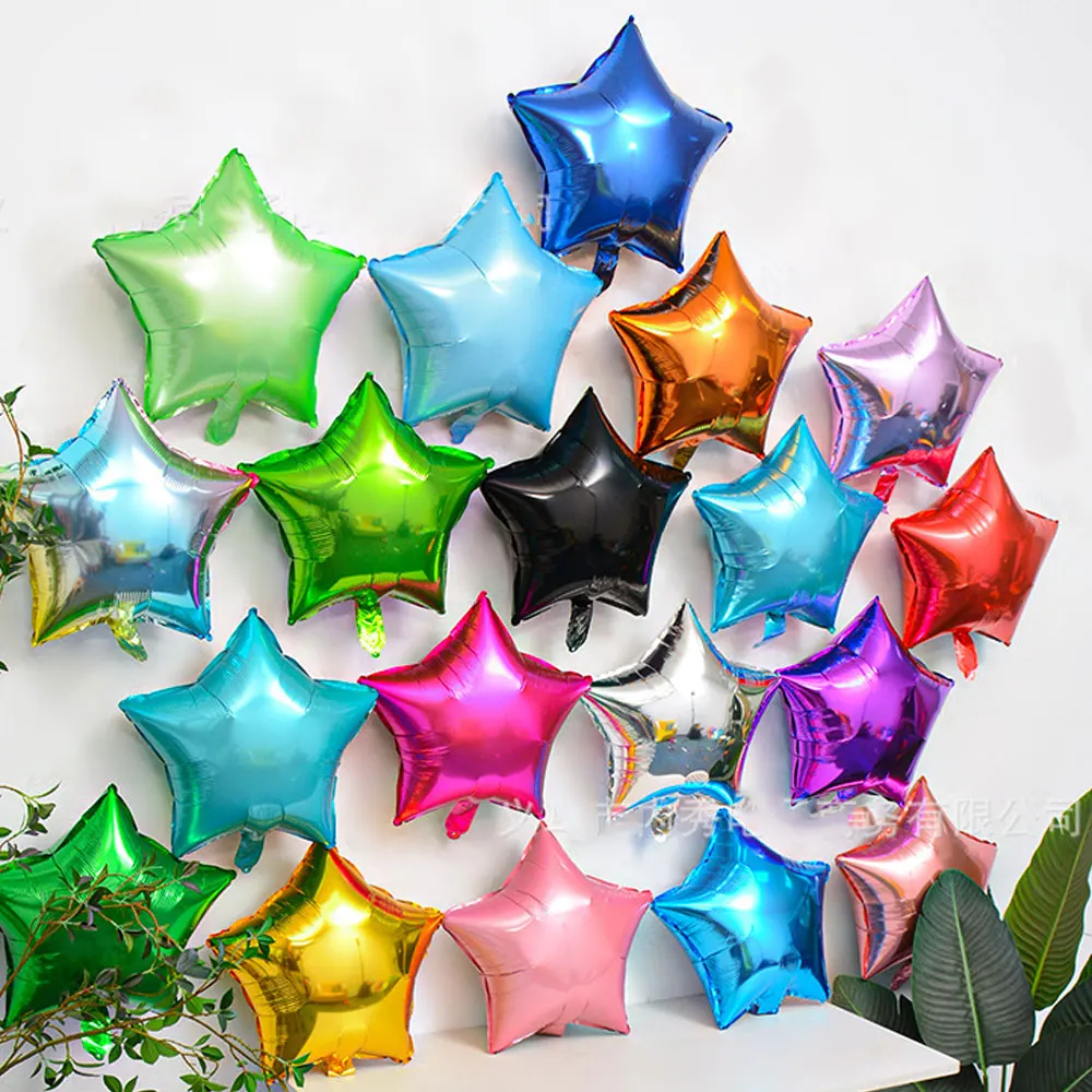 1/5/10Pcs Gold Star Foil Balloons for Birthday 18Inch Star Shaped Balloons for Wedding Baby Shower Mubarak Christmas Party Decor