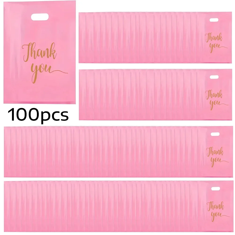 100 pcs Plastic Gift bag Christmas Halloween back to school party birthday gift thank you gift bag anniversary clothing bag