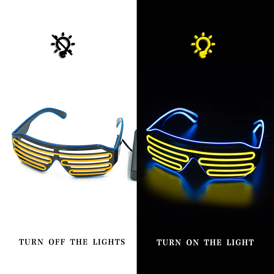 LED Luminous Glasses Halloween Glowing Neon Christmas Party Bril Flashing Light Glow Sunglasses Glass Festival Supplies Costumes