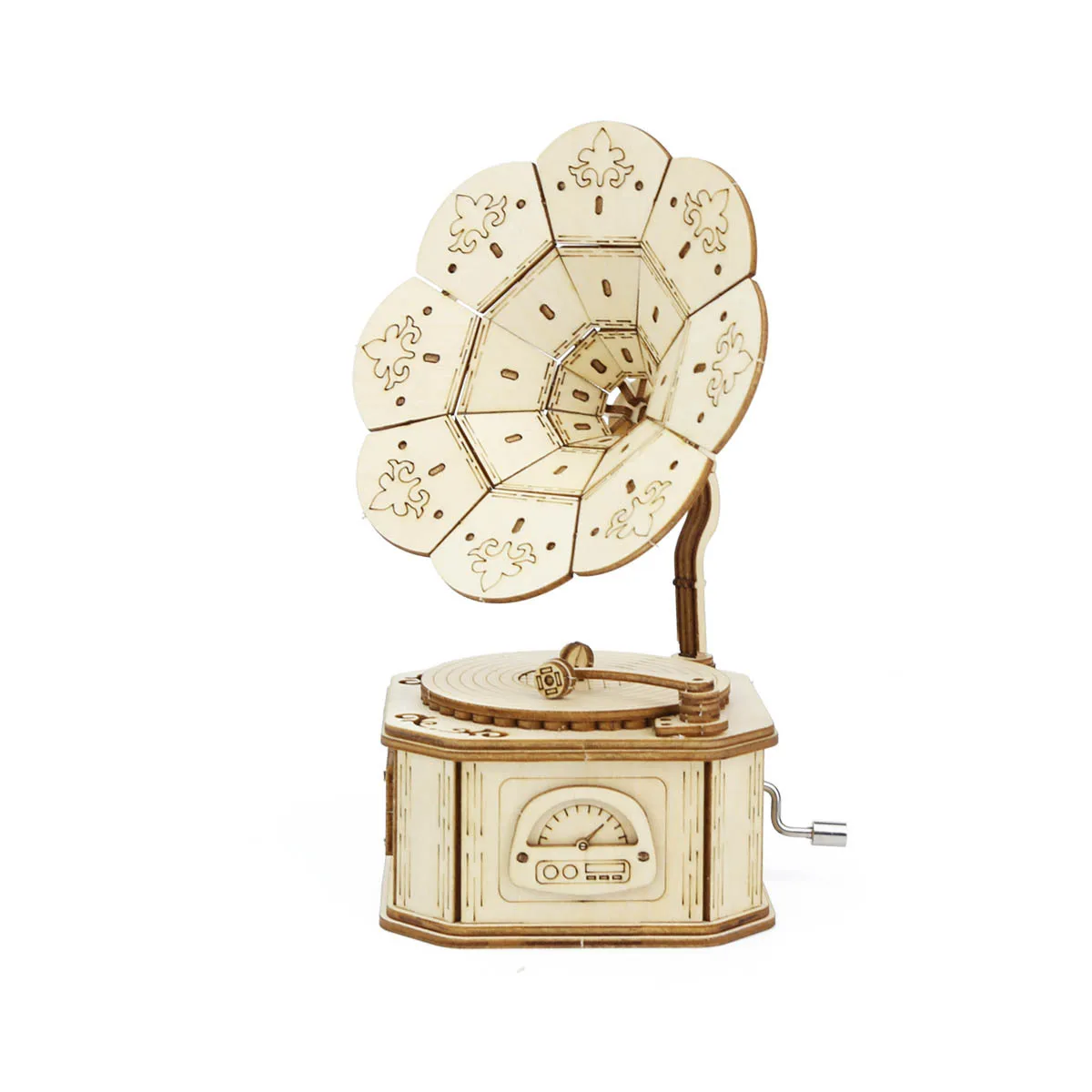 3D Wooden Gramophone Music Box Puzzles Kits for Teen Adults Construction Models Set Toys DIY Assembling Machnical Christmas Gift
