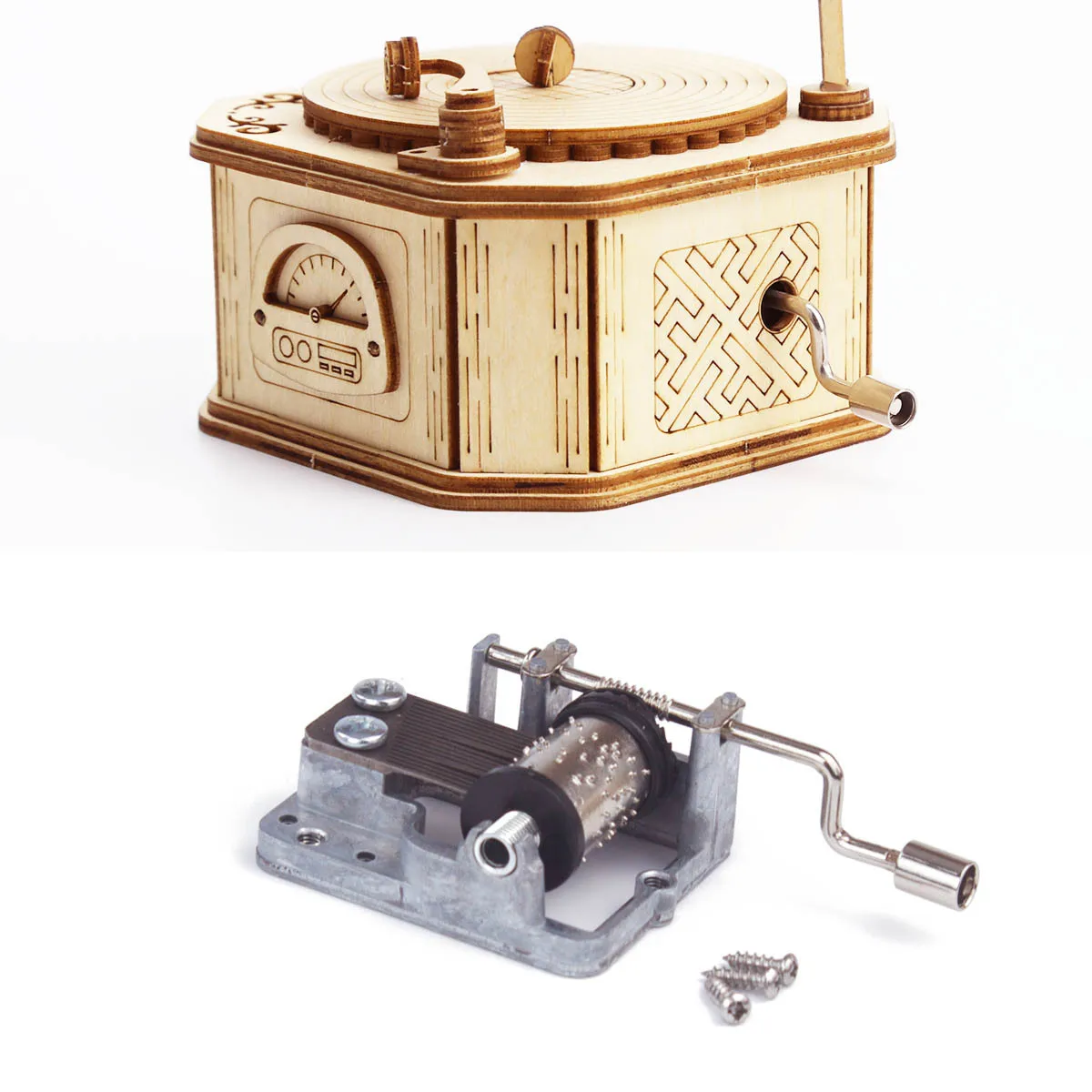 3D Wooden Gramophone Music Box Puzzles Kits for Teen Adults Construction Models Set Toys DIY Assembling Machnical Christmas Gift