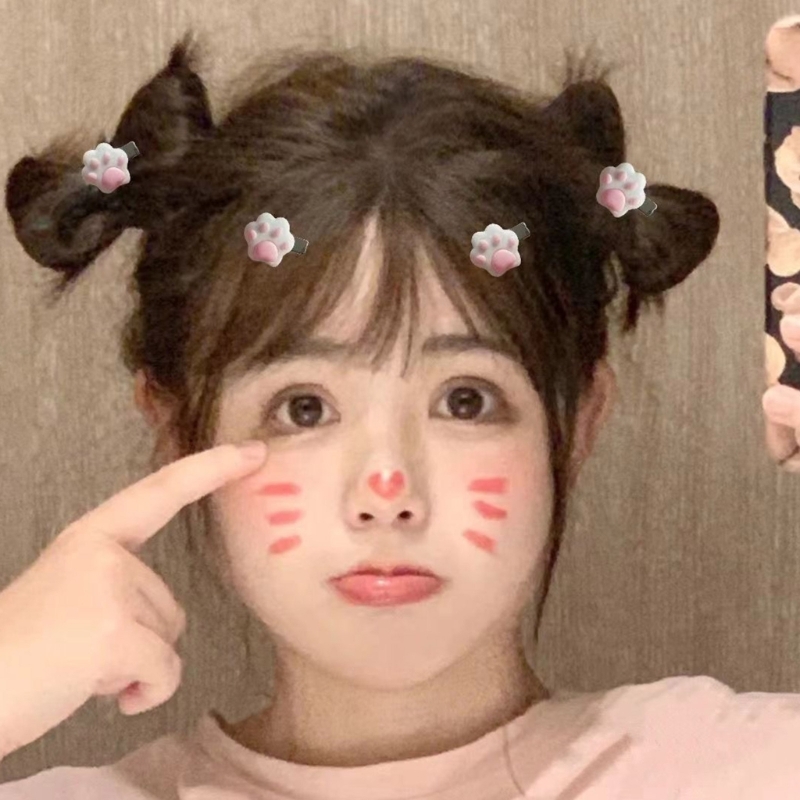 1pc/1pair Mini Cat Paw Shape Hairpin Teens Christmas Ponytail Bangs Hair Clip Dropshipping