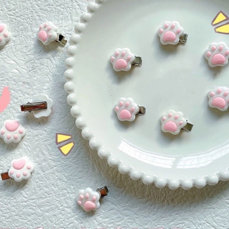 1pc/1pair Mini Cat Paw Shape Hairpin Teens Christmas Ponytail Bangs Hair Clip Dropshipping