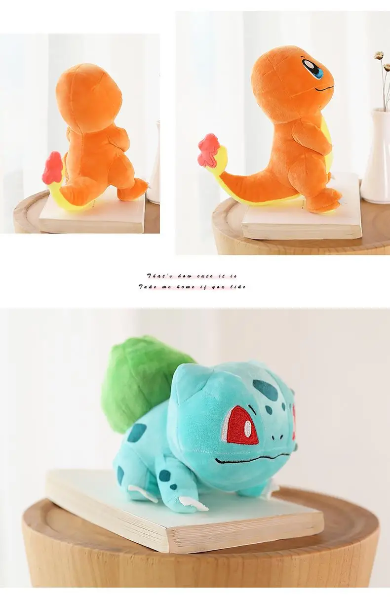 Pokemon Stuff Plush Toys Kawaii Pikachu Pichu Charmander Squirtle Psyduck Anime Soft Dolls Doll Kids Birthday Christmas Gift