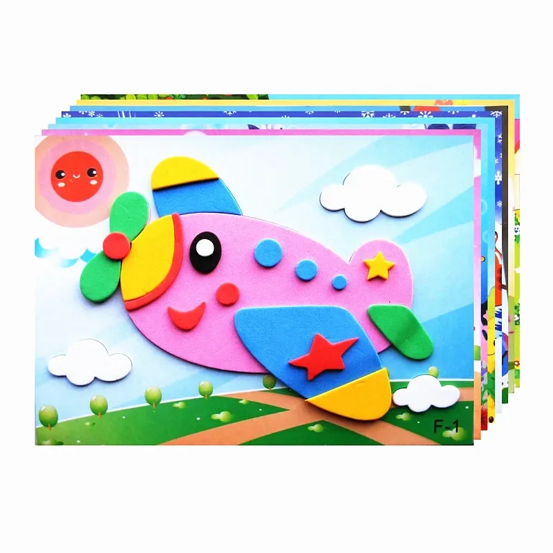 12 Pcs 3D EVA Foam Sticker DIY Cartoon Animal Puzzle Kids Birthday Party Favors Pinata Christmas Carnival Party Favors Reward