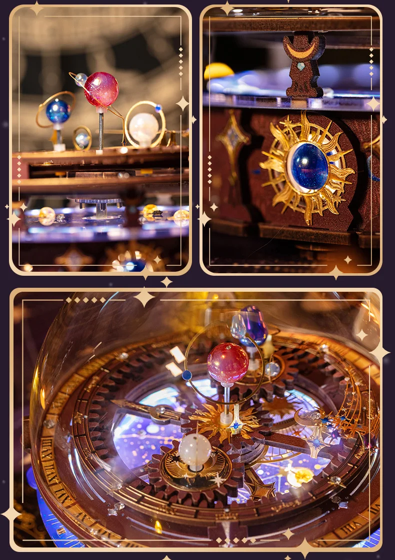 MU Horoscope Wooden Music Box 3D Three-Dimensional Jigsaw Hand DIY To Send Boyfriend Birthday Gift Christmas Toy Decoration Comp