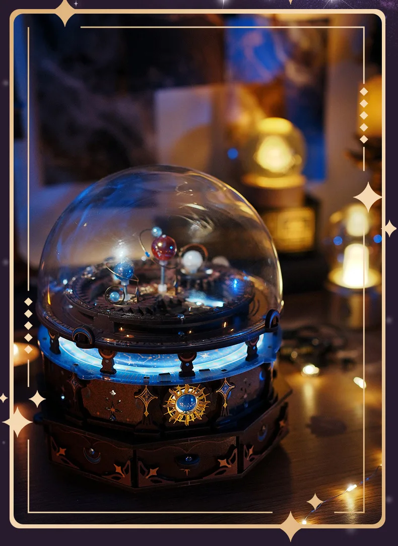 MU Horoscope Wooden Music Box 3D Three-Dimensional Jigsaw Hand DIY To Send Boyfriend Birthday Gift Christmas Toy Decoration Comp