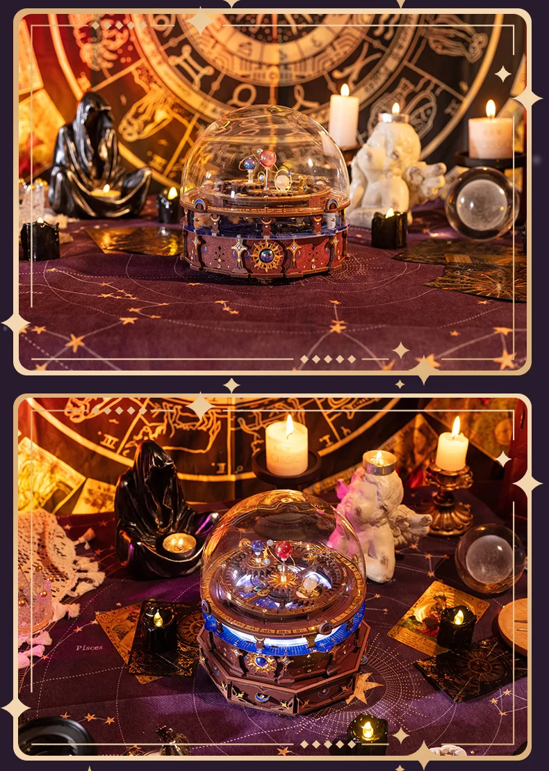 MU Horoscope Wooden Music Box 3D Three-Dimensional Jigsaw Hand DIY To Send Boyfriend Birthday Gift Christmas Toy Decoration Comp