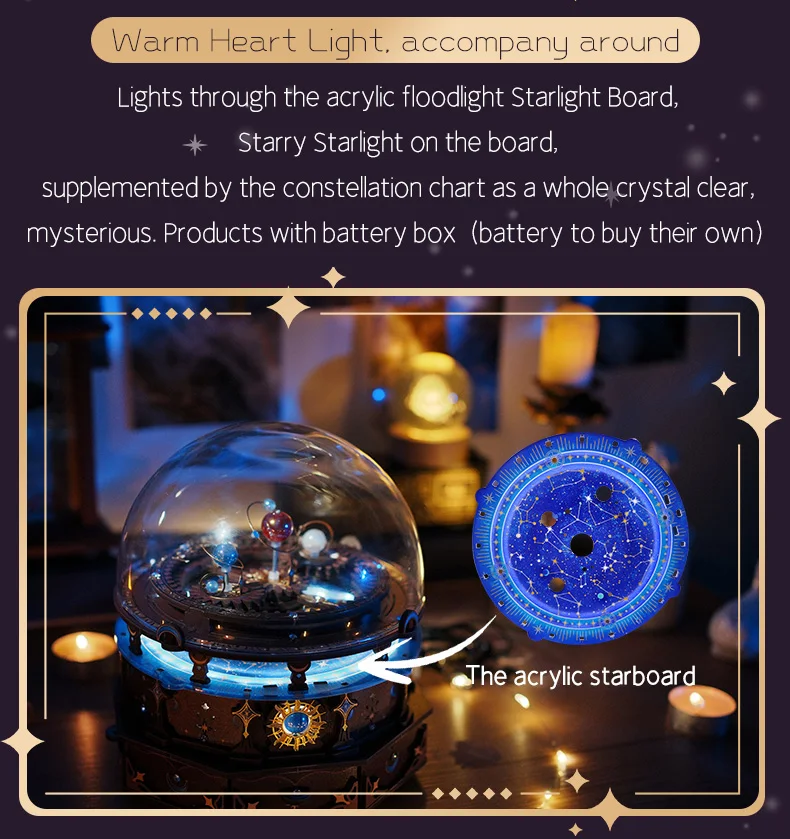 MU Horoscope Wooden Music Box 3D Three-Dimensional Jigsaw Hand DIY To Send Boyfriend Birthday Gift Christmas Toy Decoration Comp