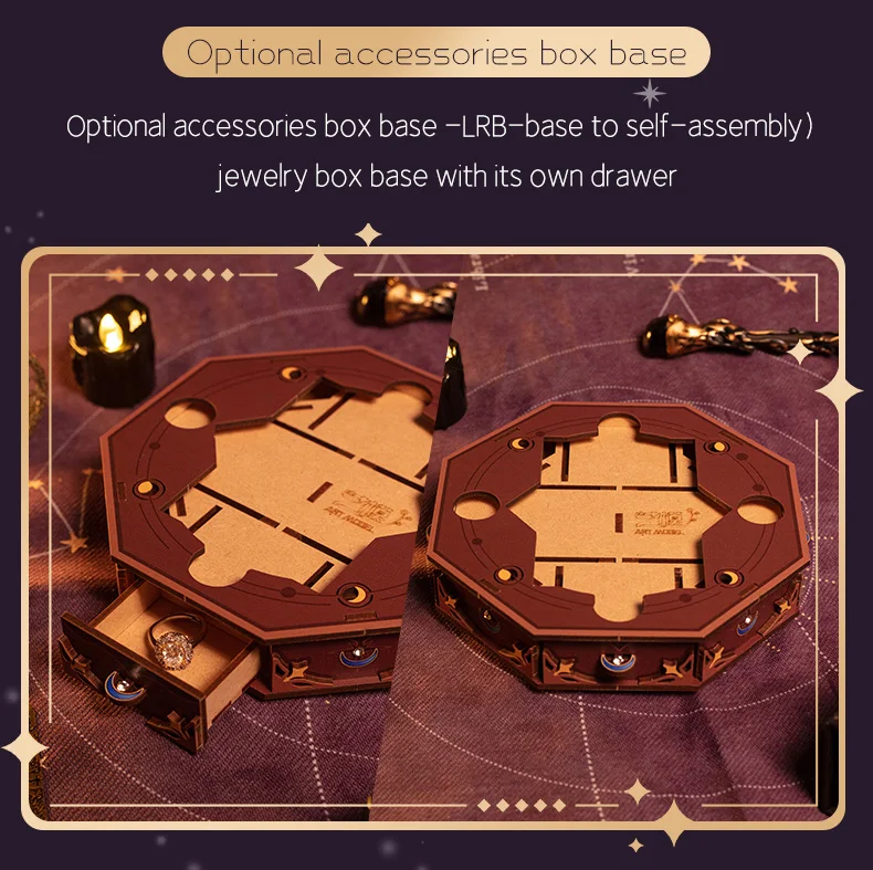 MU Horoscope Wooden Music Box 3D Three-Dimensional Jigsaw Hand DIY To Send Boyfriend Birthday Gift Christmas Toy Decoration Comp