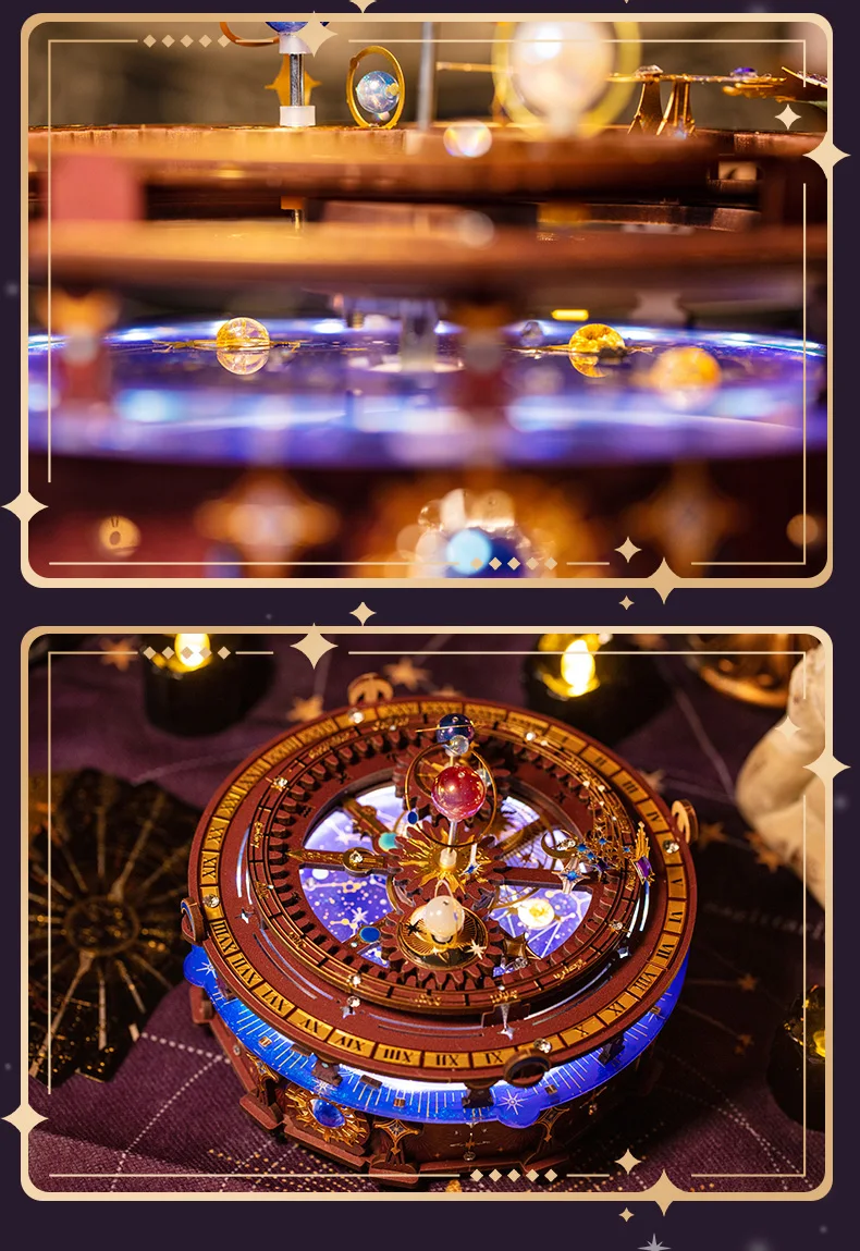 MU Horoscope Wooden Music Box 3D Three-Dimensional Jigsaw Hand DIY To Send Boyfriend Birthday Gift Christmas Toy Decoration Comp