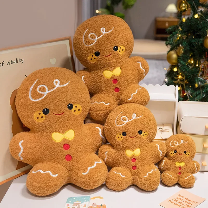 Cute Santa Claus & Elk Snowman Gingerbread Man Plush Toys Stuffed Animal Doll Christmas Gifts For Children Kids Home Decoration