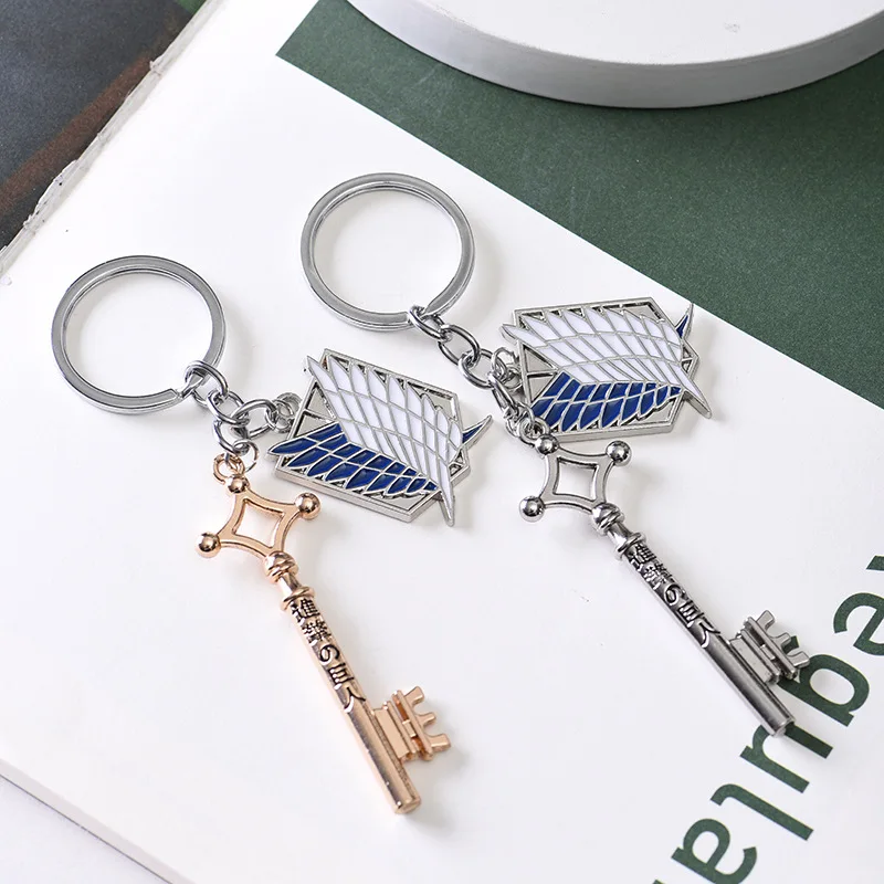 Attack on Titan Metal Keychain for Man Women Anime Peripheral Pendant Backpack Key Chains Accessories Christmas Gift