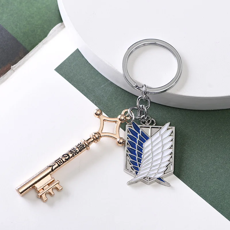 Attack on Titan Metal Keychain for Man Women Anime Peripheral Pendant Backpack Key Chains Accessories Christmas Gift