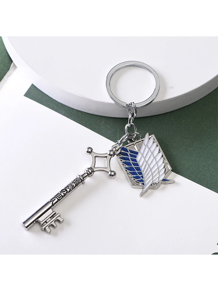 Attack on Titan Metal Keychain for Man Women Anime Peripheral Pendant Backpack Key Chains Accessories Christmas Gift