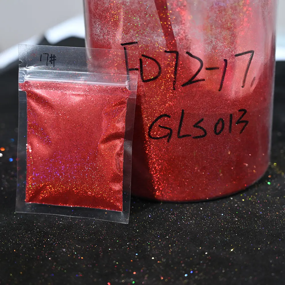 0.2mm Christmas Laser Chrome Red Glitter Powder 10G Ultra Fine Holographic Nail Pigment for Nail Gel Polish Reflective Pigment