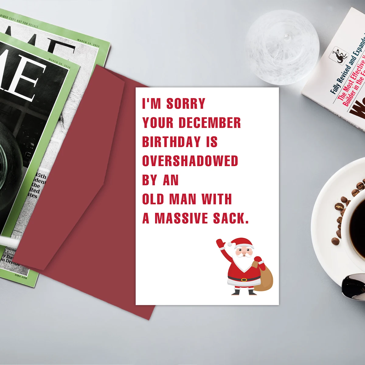 Funny December Birthday Card for Women Men,Happy Xmas Holiday Birthday Card for Friends,Hilarious Christmas Birthday Gift Cards