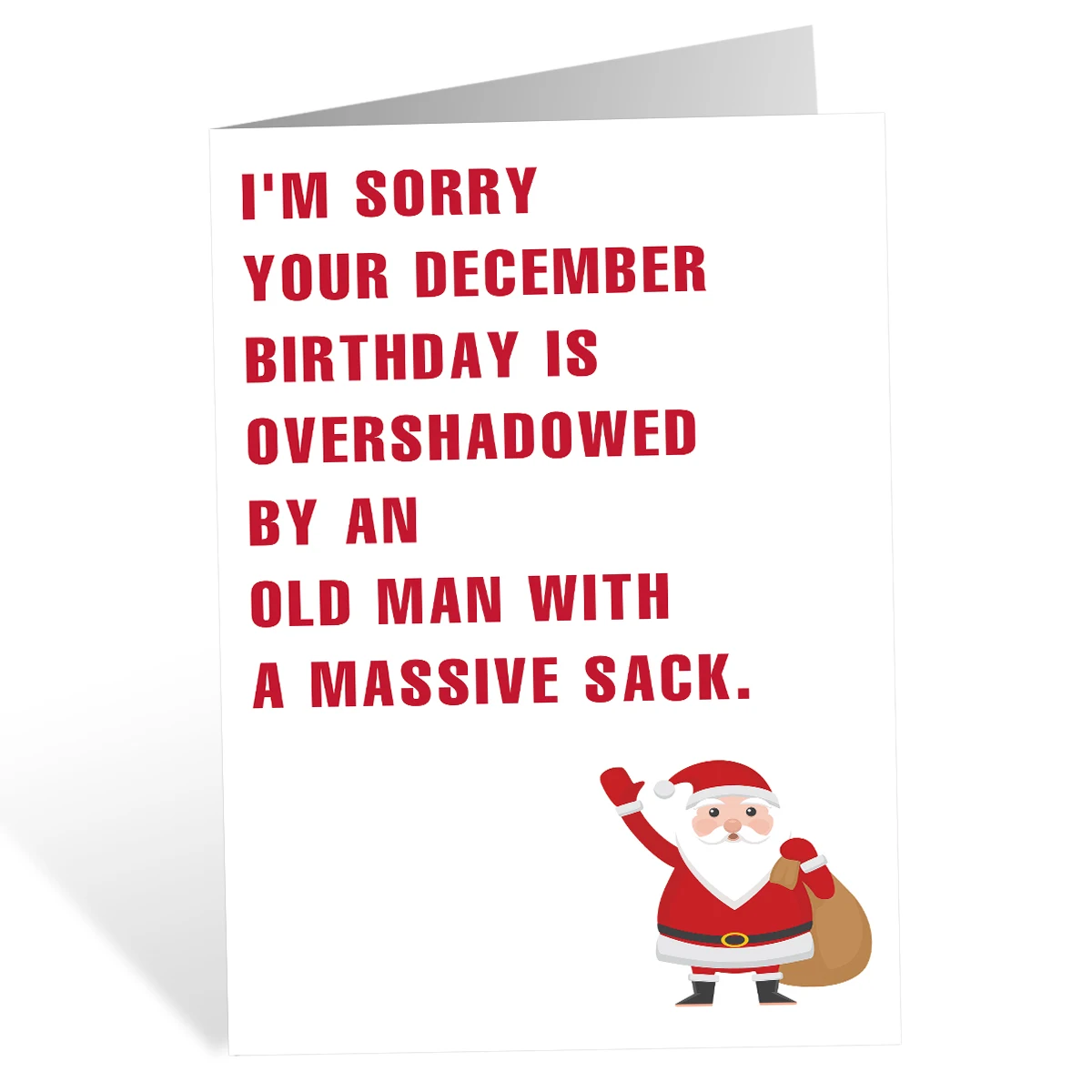 Funny December Birthday Card for Women Men,Happy Xmas Holiday Birthday Card for Friends,Hilarious Christmas Birthday Gift Cards