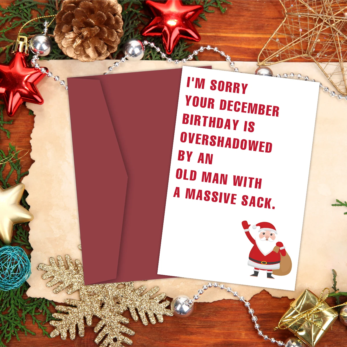 Funny December Birthday Card for Women Men,Happy Xmas Holiday Birthday Card for Friends,Hilarious Christmas Birthday Gift Cards