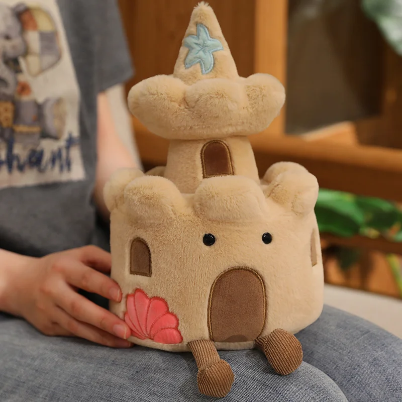 High Quality Brown Fortress Lighthouse Plush Dolls Office Decor Soft Baby Comfort Dolls Birthday Christmas Gifts For Kids