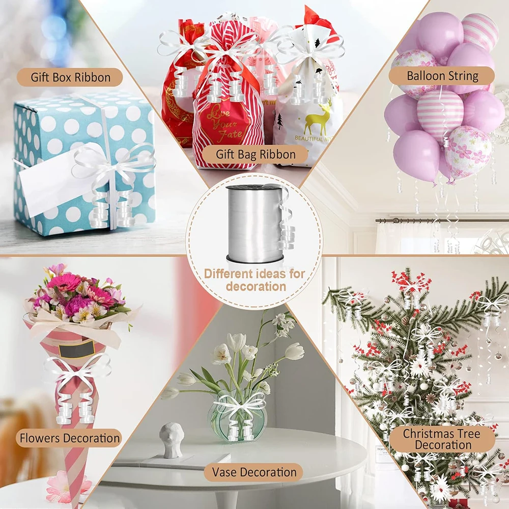 250 Yard Balloons Curling Ribbon Gift Box Decor Birthday Party Balloon Ribbon Christmas New Year Gift Ribbons Bows Decoration