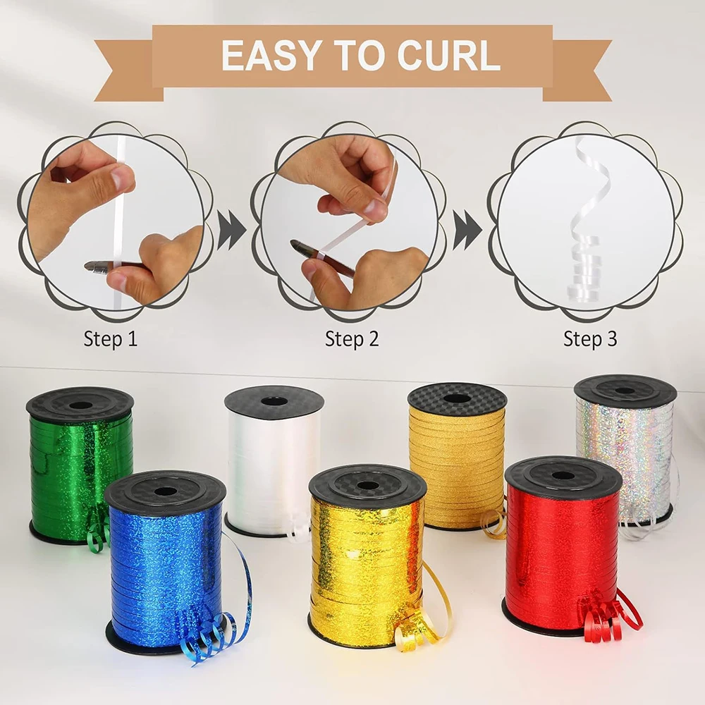 250 Yard Balloons Curling Ribbon Gift Box Decor Birthday Party Balloon Ribbon Christmas New Year Gift Ribbons Bows Decoration