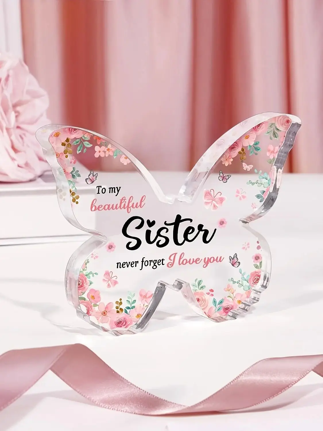 Sister Birthday Gifts, Mothers Day Gifts, Christmas Gifts for Sister, Best Friend and Bestie, Beautiful Butterfly-shaped Acrylic