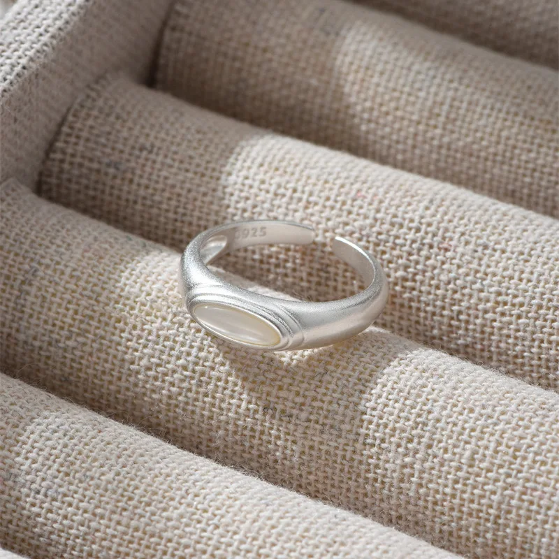 BF CLUB 925 Sterling Rings for Women Fashion Geometric Handmade Irregular Interware Lines Ring Party Christmas Gift