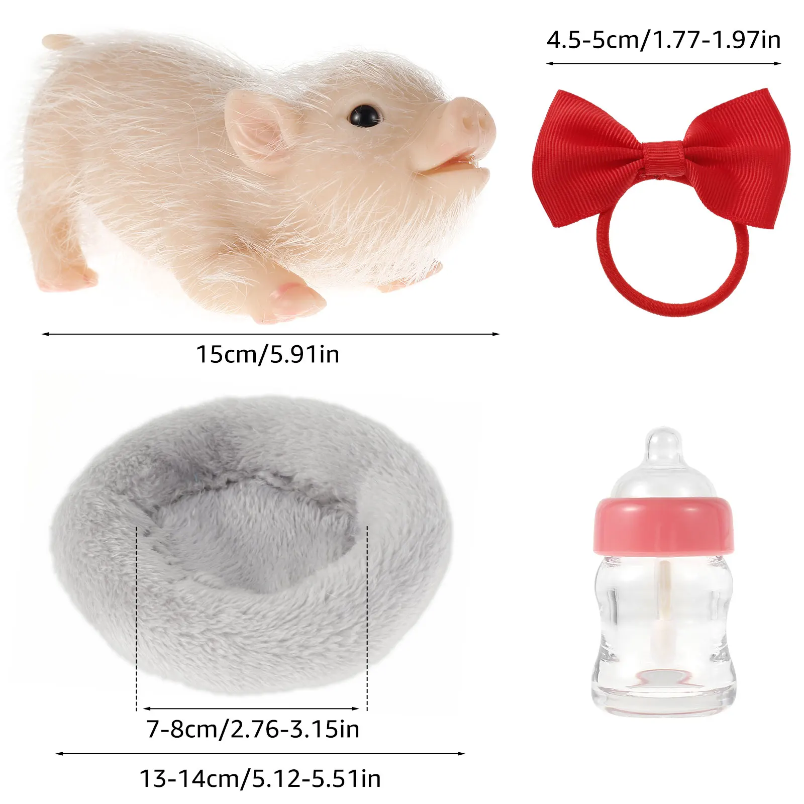 Lifelike Reborn Pig Dolls Mini Soft Silicone Pig Doll Cute Miniature Reborn Pig Doll Kid Birthday Christmas Gifts