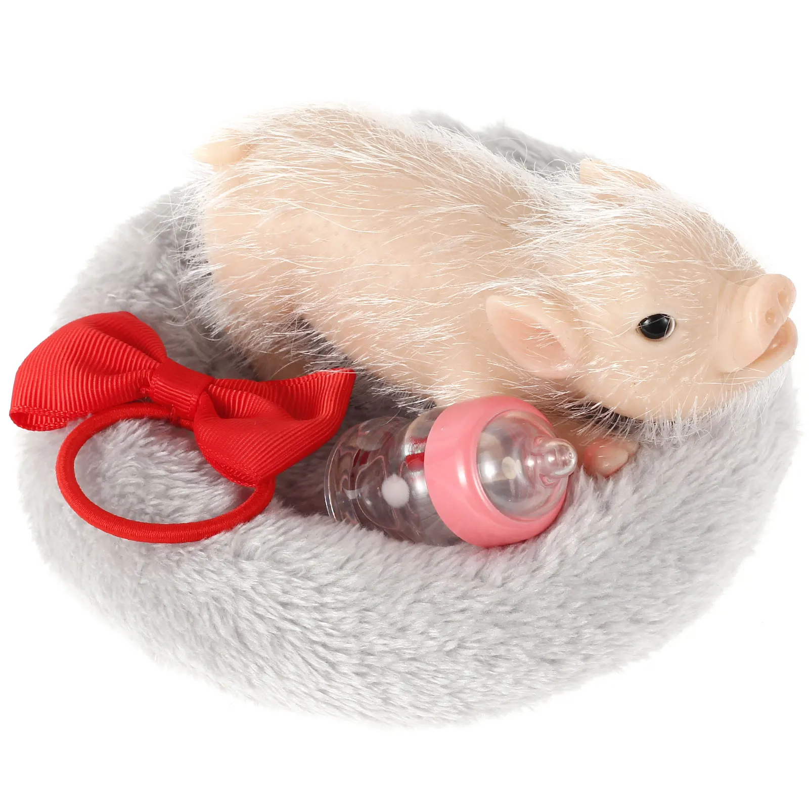 Lifelike Reborn Pig Dolls Mini Soft Silicone Pig Doll Cute Miniature Reborn Pig Doll Kid Birthday Christmas Gifts