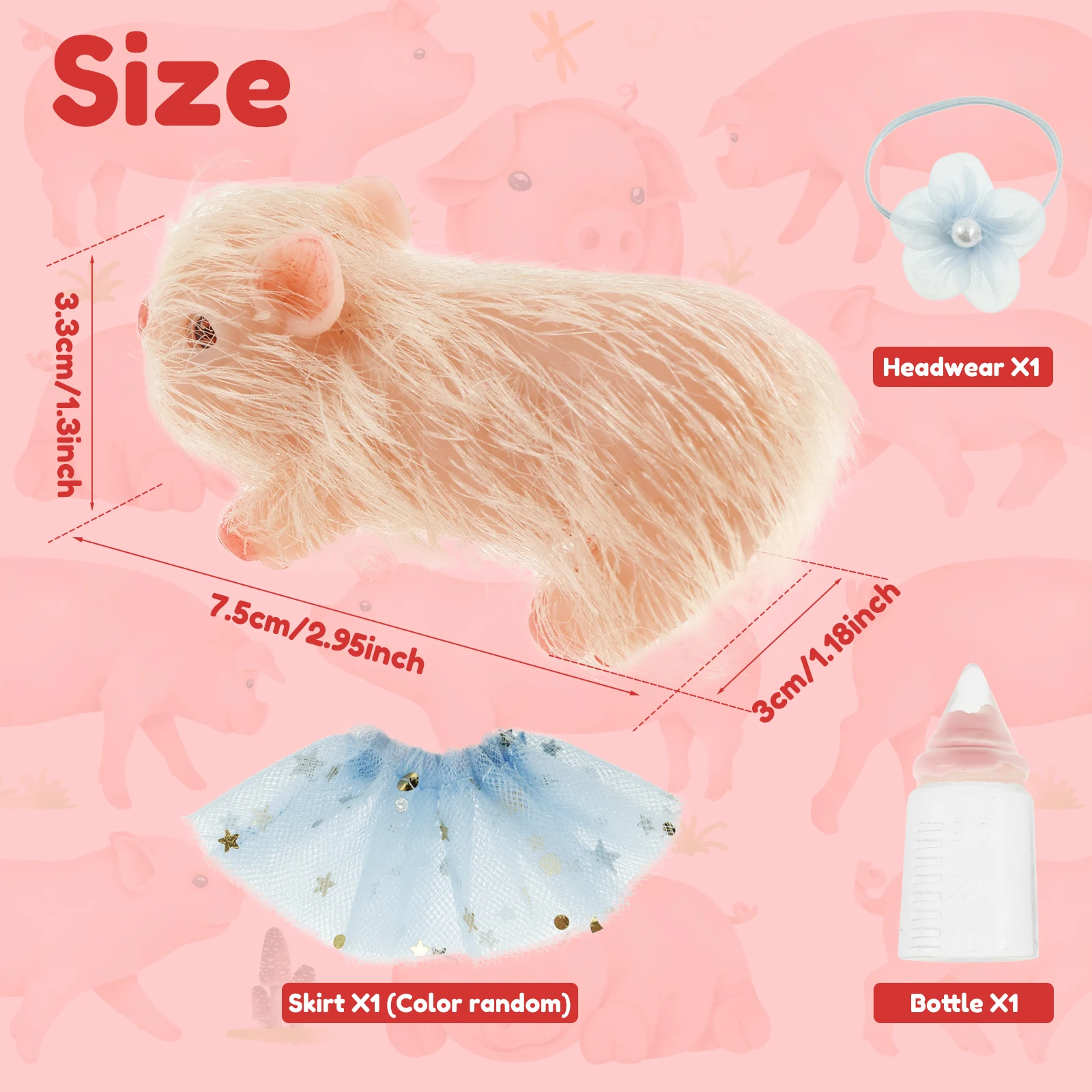 Lifelike Reborn Pig Dolls Mini Soft Silicone Pig Doll Cute Miniature Reborn Pig Doll Kid Birthday Christmas Gifts