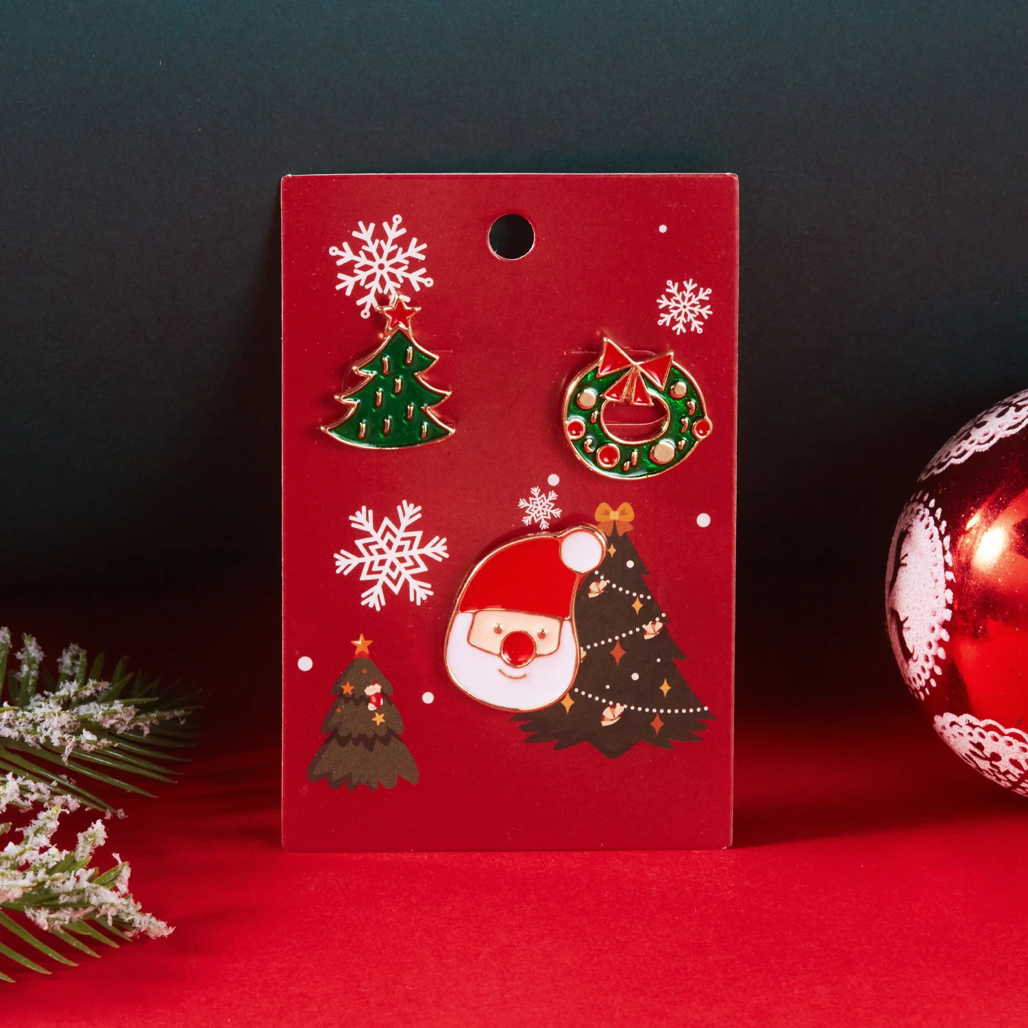 3pcs/set Christmas Brooch For Women Men Santa Claus Bell Elk Snowflake Xmas Tree Snowman Enamel Pins New Year Festival Gifts