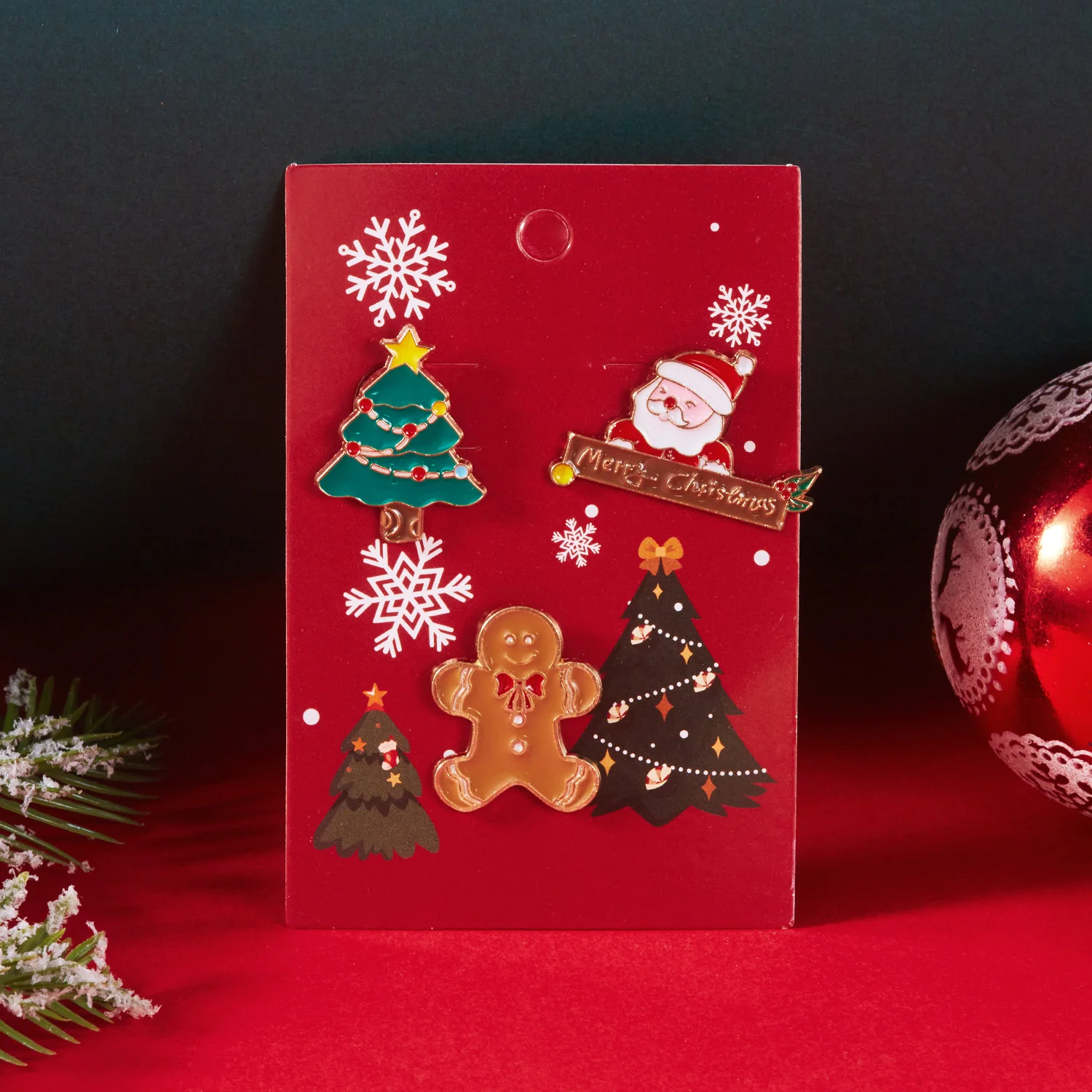 3pcs/set Christmas Brooch For Women Men Santa Claus Bell Elk Snowflake Xmas Tree Snowman Enamel Pins New Year Festival Gifts
