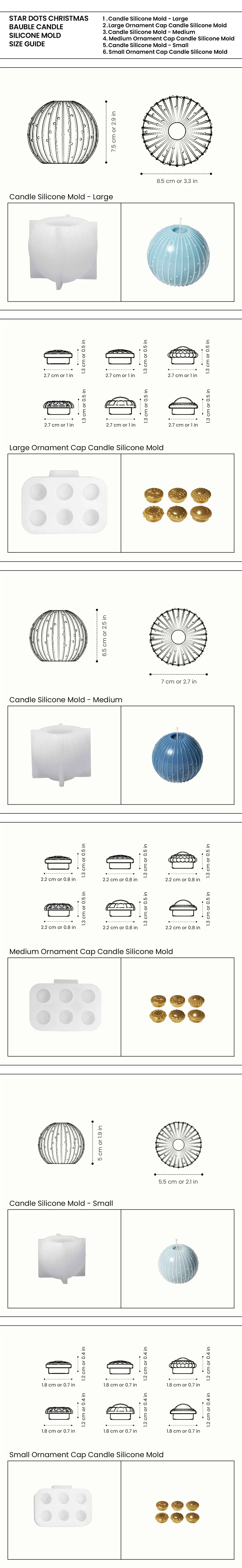 Nicole Christmas Bauble Candle Silicone Mold DIY Scented Candle Making Mould Xmas Gifts Tools Home Decoration