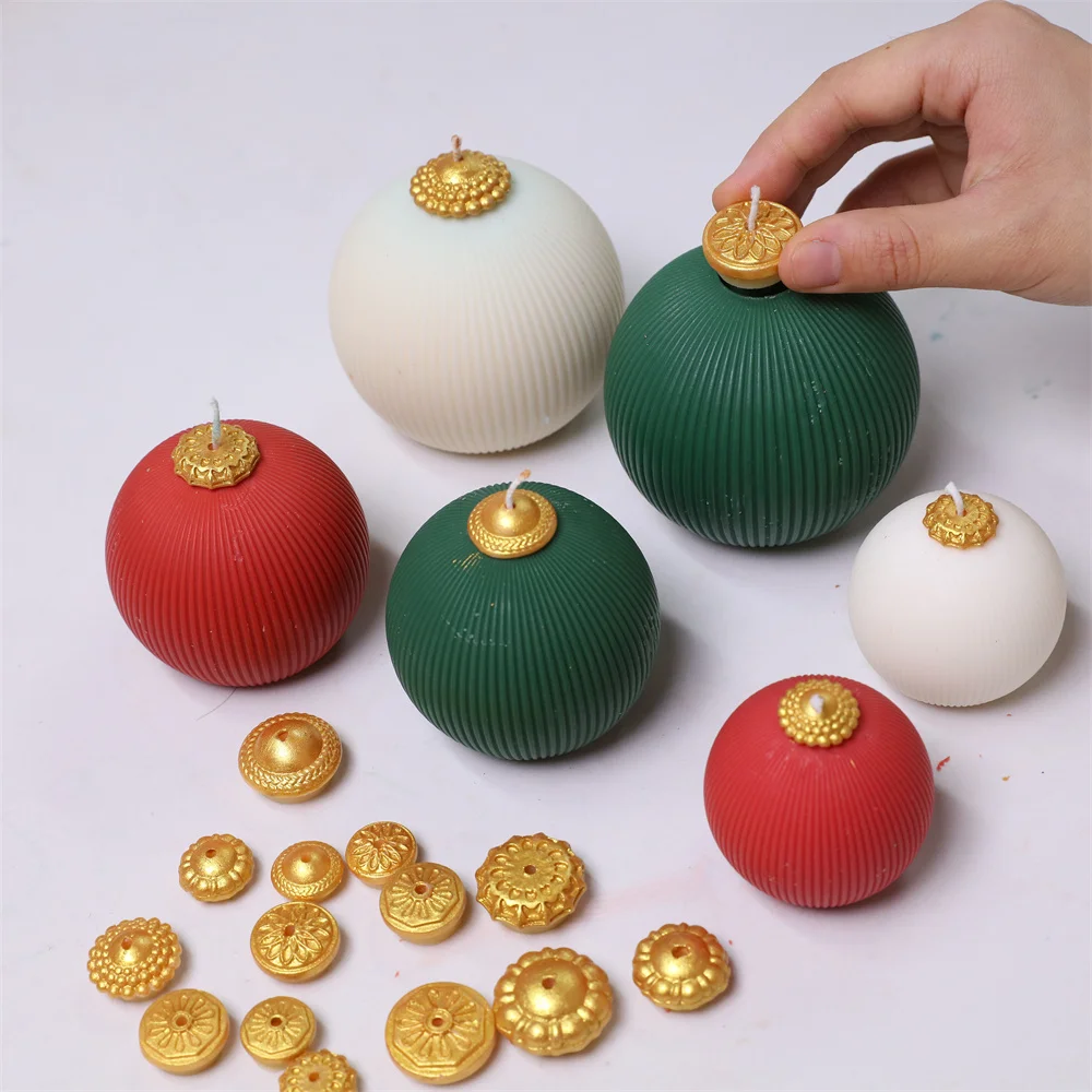 Nicole Christmas Bauble Candle Silicone Mold DIY Scented Candle Making Mould Xmas Gifts Tools Home Decoration