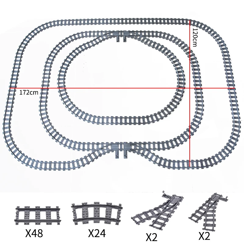 Creative MOC City Traffic Straight Track Curve Lane Change and Track Building Blocks for Children-Boys' Christmas Gift