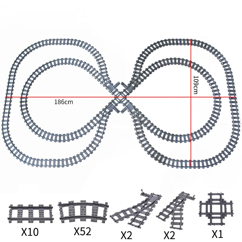 Creative MOC City Traffic Straight Track Curve Lane Change and Track Building Blocks for Children-Boys' Christmas Gift