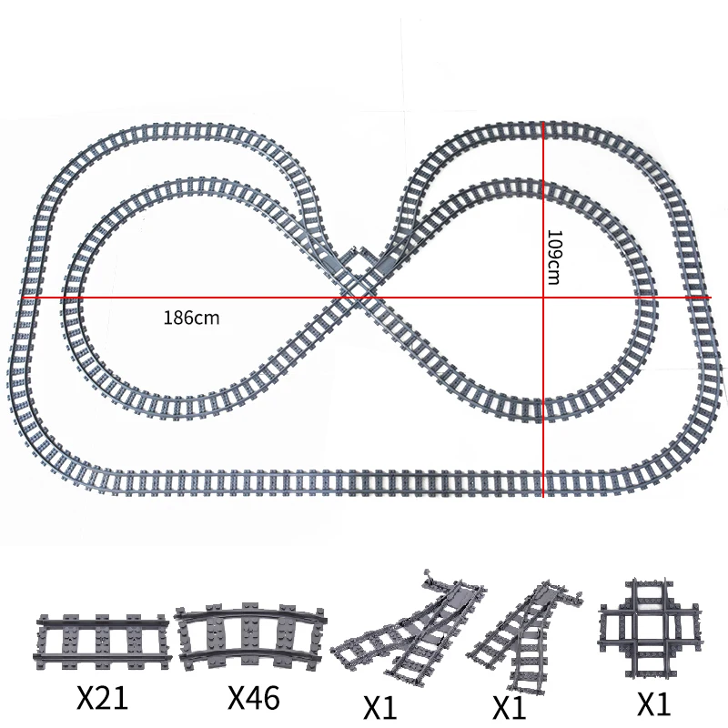 Creative MOC City Traffic Straight Track Curve Lane Change and Track Building Blocks for Children-Boys' Christmas Gift