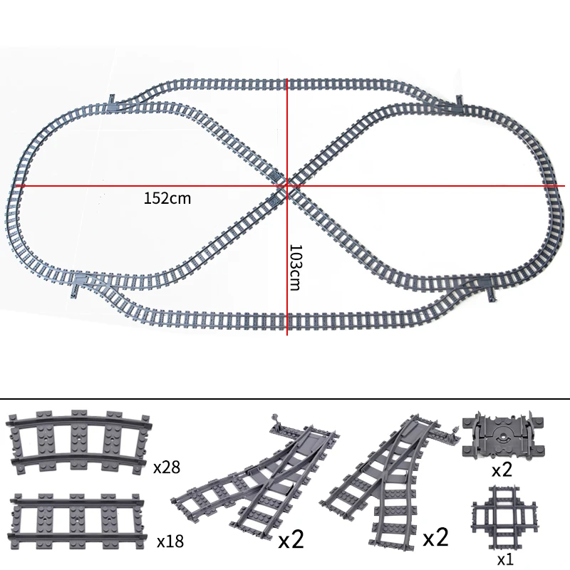 Creative MOC City Traffic Straight Track Curve Lane Change and Track Building Blocks for Children-Boys' Christmas Gift