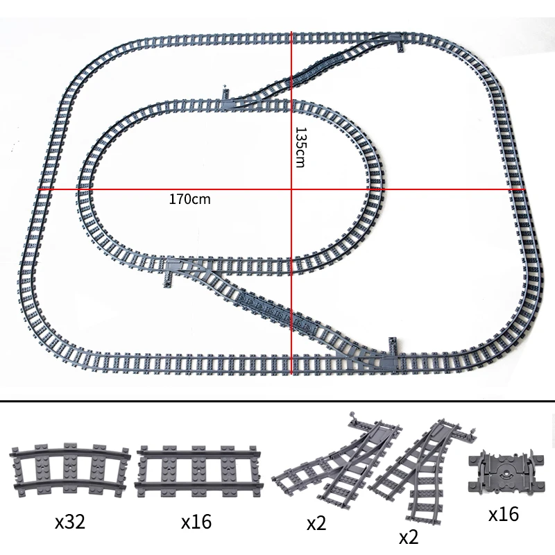 Creative MOC City Traffic Straight Track Curve Lane Change and Track Building Blocks for Children-Boys' Christmas Gift