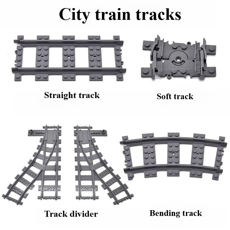 Creative MOC City Traffic Straight Track Curve Lane Change and Track Building Blocks for Children-Boys' Christmas Gift