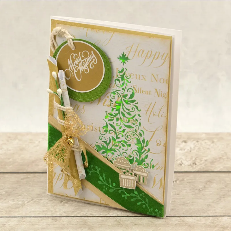 Reindeer Christmas Tree Snowflake Metal Hot Foil Plate for DIY Scrapbooking Photo Album Embossing Paper Cards Making Crafts
