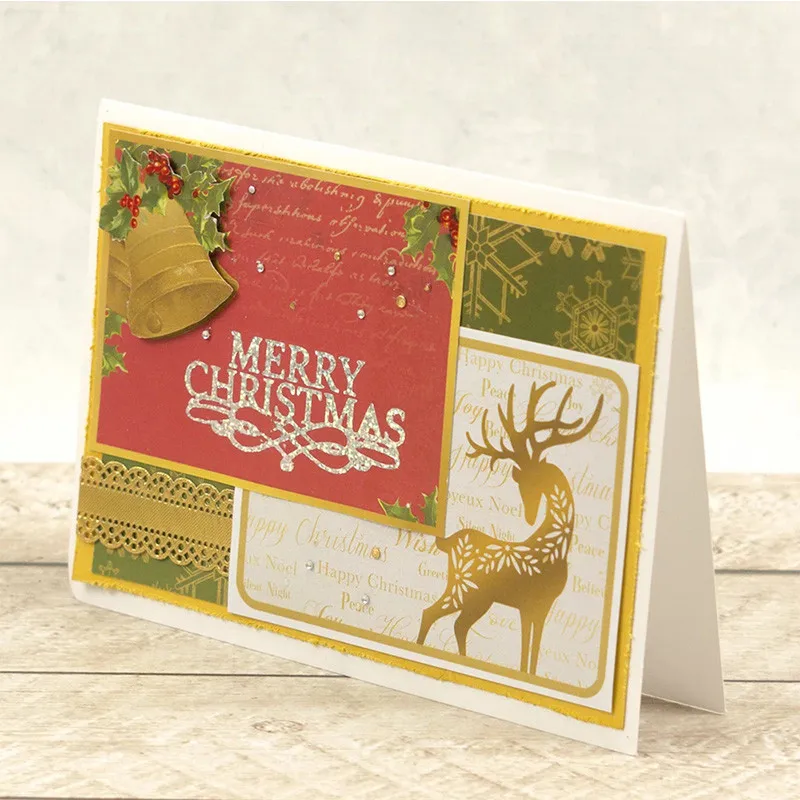 Reindeer Christmas Tree Snowflake Metal Hot Foil Plate for DIY Scrapbooking Photo Album Embossing Paper Cards Making Crafts