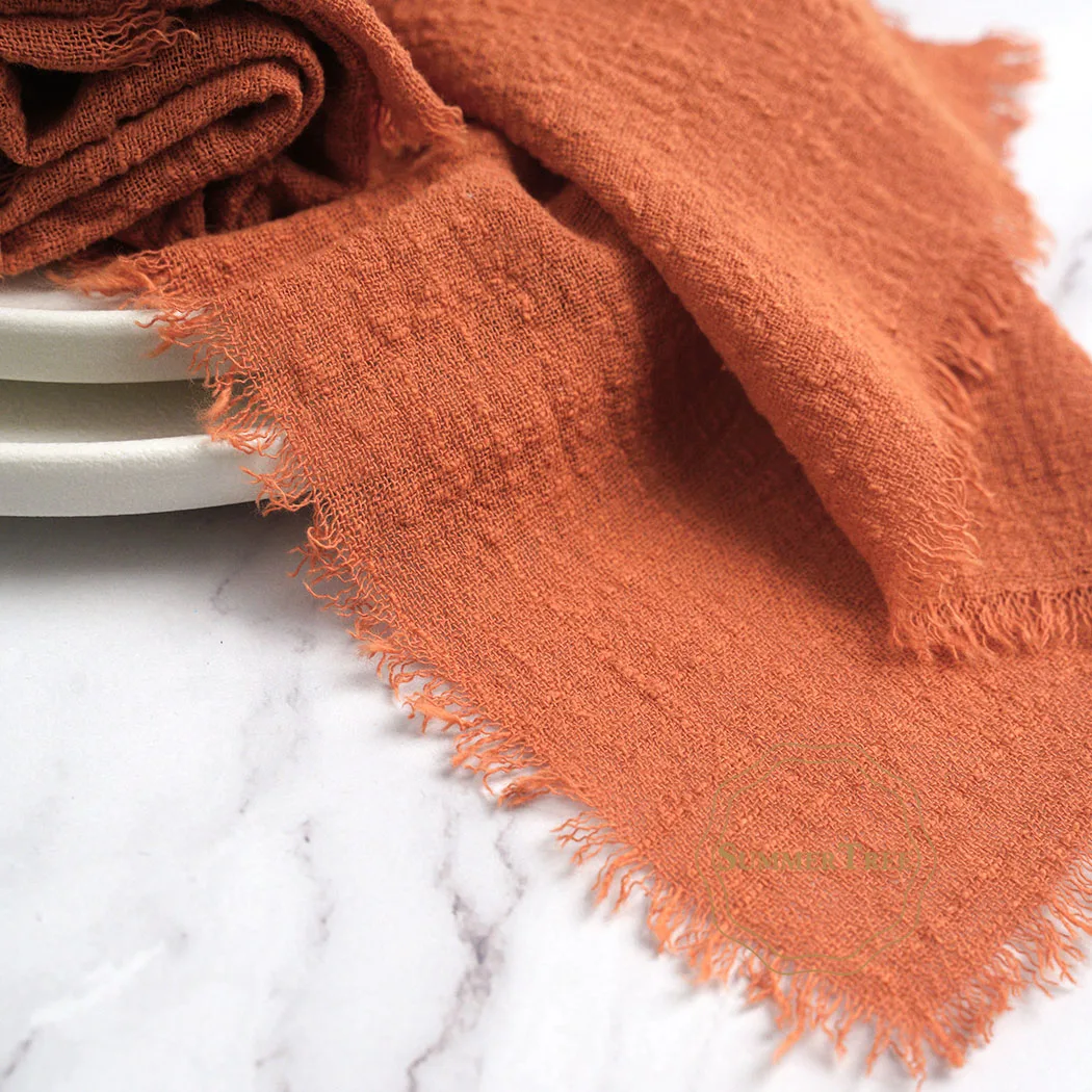 10pcs 32x32cm Cotton Gauze Napkins Retro Burr Design Napkin for Vintage Wedding Receptions Banquets Christmas Table Decoration