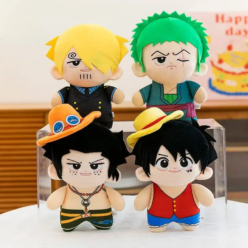HOT Luffy Zoro Ace Sanji Plush Toy doll Backpack HangingsAnime  toys 23cm Plush Kid Christmas Gift Toys Cute Doll Birthday Gifts