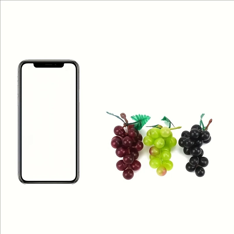 3 Strings of Plastic Artificial Fruits, Mini Mixed Grapes, Christmas Gift Box Decoration Accessories