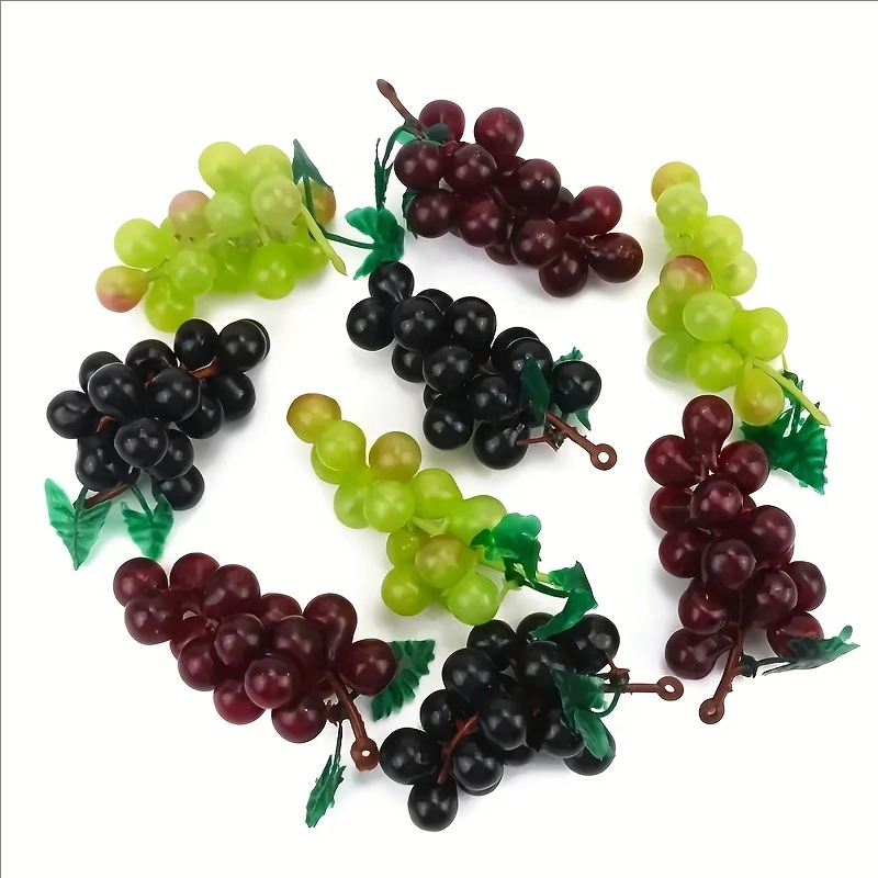3 Strings of Plastic Artificial Fruits, Mini Mixed Grapes, Christmas Gift Box Decoration Accessories