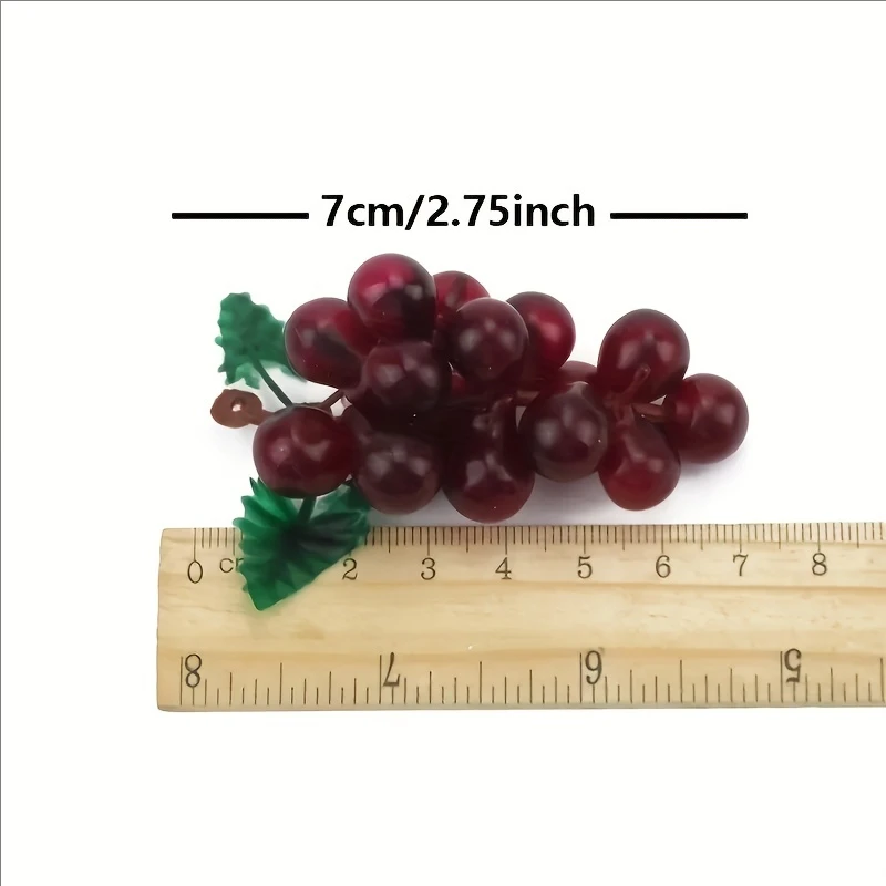 3 Strings of Plastic Artificial Fruits, Mini Mixed Grapes, Christmas Gift Box Decoration Accessories