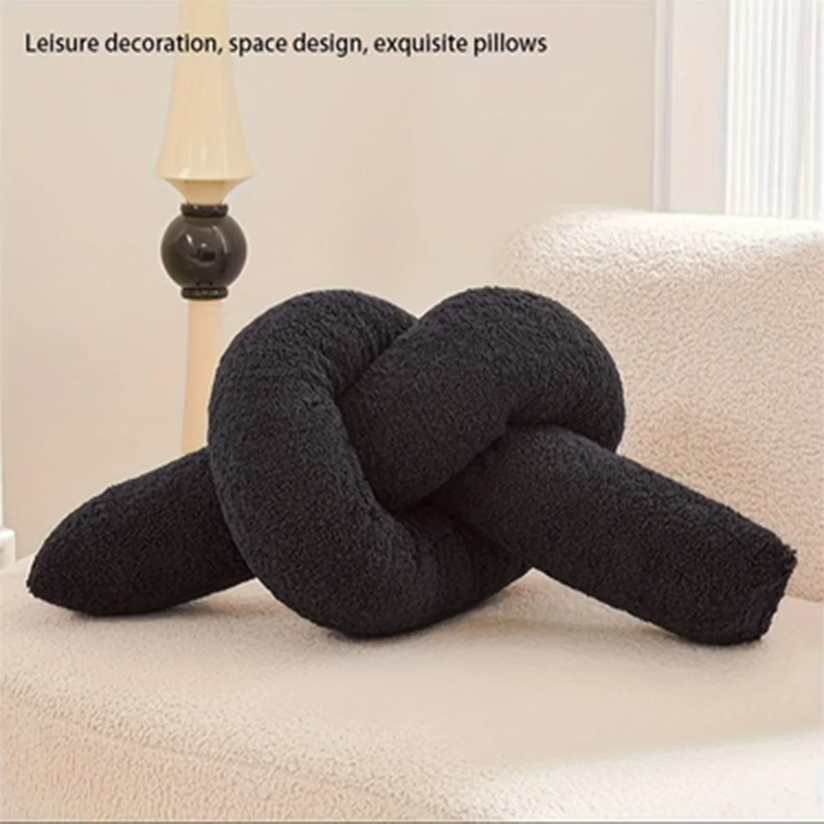 1pc Nordic Style Knotted Bolster Pillow for Sofa Bedroom Office Decor Pillow Gift for Christmas Home Living Room Decorate