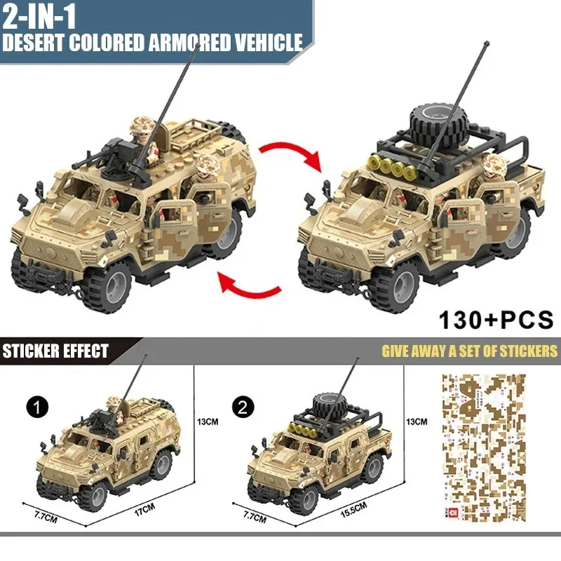 Military Army Soldiers  SWAT Police Armored Vehicle Building Blocks Bricks  DIY Toys Christmas Gift
